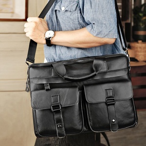 <b>Leather</b> Men Messenger Shoulder Cross Body Bag Genuine <b>Leather</b> <b>Briefcase</b> Men Fashion Real <b>Leather</b> Handbag - Product Image 2