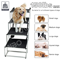 CANBO Amélioré Extra Large Stable Escalier pliant Chien Portable Aluminium Pet Chien Car Escalier