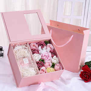 Caja de regalo de flores de cartón magnético personalizable con tapa de ventana Unique Bijoux Cadeau Coffret Packaging para joyería y regalos - Product Image 6