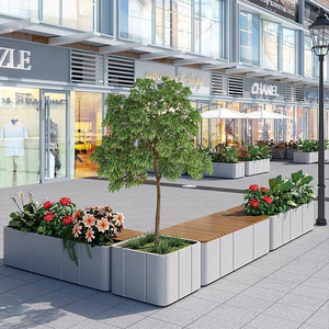 Bancs publics modernes en plastique écologique avec pots <span class=keywords><strong>de</strong></span> fleurs, durables, pour s'asseoir et se reposer, idéaux pour les centres commerciaux, MOQ 1 pièce - Product Image 5