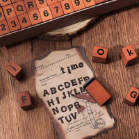 Vente en gros de timbres en bois de l'alphabet personnalisés en silicone lettres anglaises minuscules style vintage
