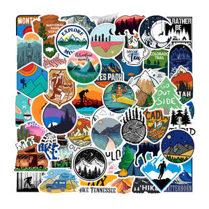 चमकदार अनियमित विनाइल चिपकने वाला स्टिकर मजबूत चिपकने वाला स्टिकर मजबूत चिपकने वाला यूv प्रतिरोधी अनुकूलन योग्य बाहरी शिविर साहसिक यात्रा हाइकिंग लैपटॉप - Product Image 2