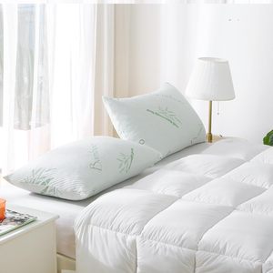 Fundas de <span class=keywords><strong>Almohada</strong></span> de Lujo Chinas para Enfriar el Cuello, Relleno de Espuma Viscoelástica Triturada de Bambú, <span class=keywords><strong>Almohada</strong></span> Ortopédica de Fibra de Bambú, 2 Unidades, Tamaño Queen - Product Image 2