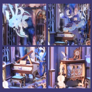 Tonecheer Swan Dream Creative Music Box Serre-livres Jouet d'assemblage multifonctionnel Swan Ballet Design esthétique