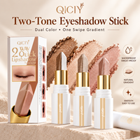 QICIY 2-Wege Schnell-Ton-Umschaltender Lidschattenstift Creme-Lidschattenstift Schimmer Matt Dual-Farben Make-up-Stift Großhandel OEM ODM Bulk