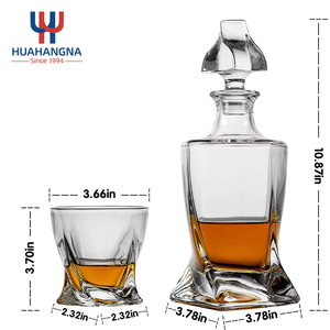 USA Kho Biểu Tượng Tùy Chỉnh Cá Nhân Xoắn Pha Lê Thủy Tinh Whiskey <span class=keywords><strong>Decanter</strong></span> Và Đá Đặt Cho Bourbon Scotch Cocktail Quà Tặng - Product Image 2