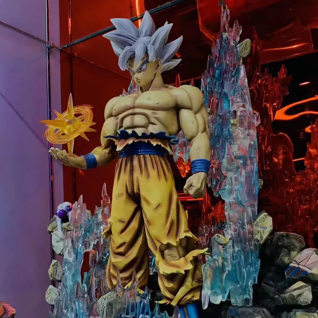 Diskon besar ukuran besar 55cm bola naga Ultra insting Goku koleksi figur Anime Goku patung Resin