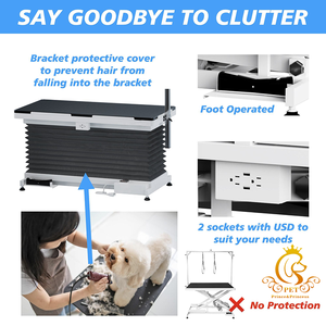 EUR PET Plegable Hierro Elevador eléctrico <span class=keywords><strong>Mesa</strong></span> DE ASEO Perro Gato <span class=keywords><strong>Mesa</strong></span> de peluquería con excelentes características Producto superior Aseo de mascotas - Product Image 2