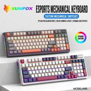 Clavier mécanique XUNFOX K85 pleine taille, filaire, RGB, programmable, échangeable à chaud, tactile, pour jeux, bureau, neuf - Product Image 1