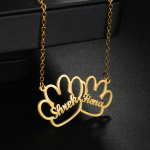 Collana <span class=keywords><strong>con</strong></span> <span class=keywords><strong>Nome</strong></span> a Cinque <span class=keywords><strong>Stelle</strong></span> e Artiglio di Gatto in Acciaio Inossidabile Shunquan Jewelry - Catena Personalizzabile Fai-da-Te - Product Image 4