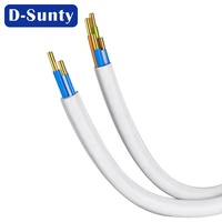 Câble de communication téléphonique plat D-Sunty RJ11 6P4C noir 10M 4 conducteurs 28AWG en cuivre avec gaine PVC PE LSZH pour usage intérieur