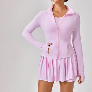 Personnaliser l'étiquette UPF50 + ensembles de fitness en plein air fermeture éclair complète col montant veste et jupes ensemble de pantalons Tennis Golf Badminton ensemble - Product Image 2