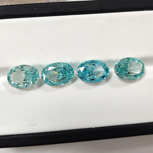 Circonia Cúbica Sintética de Color Paraíba, Corte Ovalado Brillante, Corte Hielo Triturado, Piedra Suelta - Product Image 3