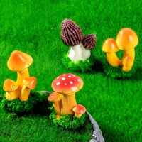 Baru DIY lumut lanskap mikro Pot sukulen dekorasi taman simulasi jamur 3D ornamen Mini