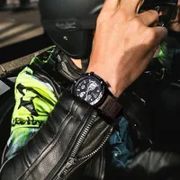 Reloj de Cuarzo de Estilo Industrial para Hombre Mark Fairwhale, Esfera Grande con Bobina 3D, Luz LED, Caja de 48 mm, Correa de Goma, Reloj Deportivo de Pulsera FW-4280