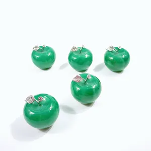 DIY-Gutes Geschenk traditioneller grüner Aventurinkristall Apfel Hochzeit Goldstein-Dekoration Design für Ornamente Naturstein