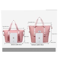 Sac de voyage extensible transfrontalier 20-35L en polyester avec séparation sec-humide, sac de sport et de fitness, sac fourre-tout de voyage imperméable et léger pour couette