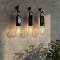 Lampu Camping LED Solar Vintage 2W Efisien, Pengisian Cepat Tipe-C, 800mAh, Tahan Air IP44, Lentera Retro untuk Suasana Luar Ruangan