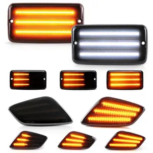 Led Dynamische Niet-Dynamische Richtingaanwijzers + Drl & Fender Zijmarkeringslichten Voor Jeep Wrangler Tj 4 Stks/set Voorbumper Indicators Lamp