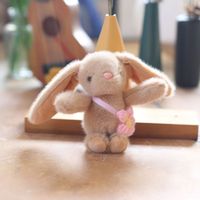Peluche mignonne de dessin animé, petit lapin porte-clés, pendentif pour clé de voiture, décoration de sac à main, jouet en peluche, porte-clés pour enfants, cadeaux personnalisés