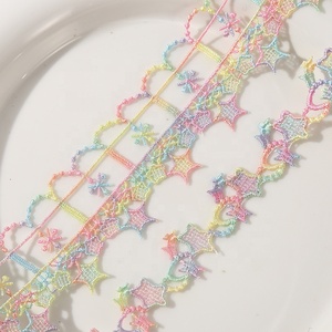 ลูกไม้<span class=keywords><strong>ป</strong></span>ักลายละลายน้ำได้ ขนาด 1.8-4 ซม. ลายรุ้งไล่สี ลายดาว ผีเสื้อ เปลือกหอย สำหรับตกแต่งเสื้อผ้า - Product Image 4