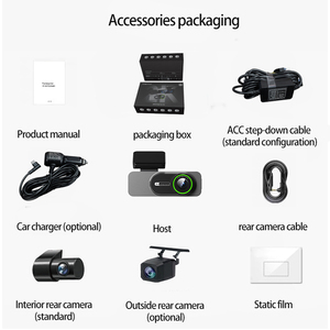 2K WIFI 야간 투시 듀얼 카메라 미니 숨김형 차량용 <span class=keywords><strong>DVR</strong></span> 비디오 레코더 대시캠 전후방 AHD 주차 블랙박스 1년 - Product Image 6