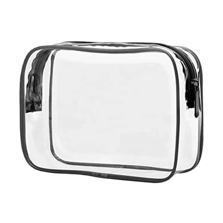 Logotipo personalizado Impermeável Transparente PVC Maquiagem Bag Carry Case Travel Toiletry Bag Clear Cosmetic Bag