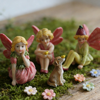 Figurines de fées miniatures avec ailes, en résine, faites à la main, peintes à la main, taille personnalisée, accessoires pour pot de jardin, objets de collection, marque Wutong