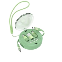 Câble rétractable 6-en-1 à charge rapide PD 60W avec boîte de rangement numérique multifonctionnelle à 4 vitesses réglables