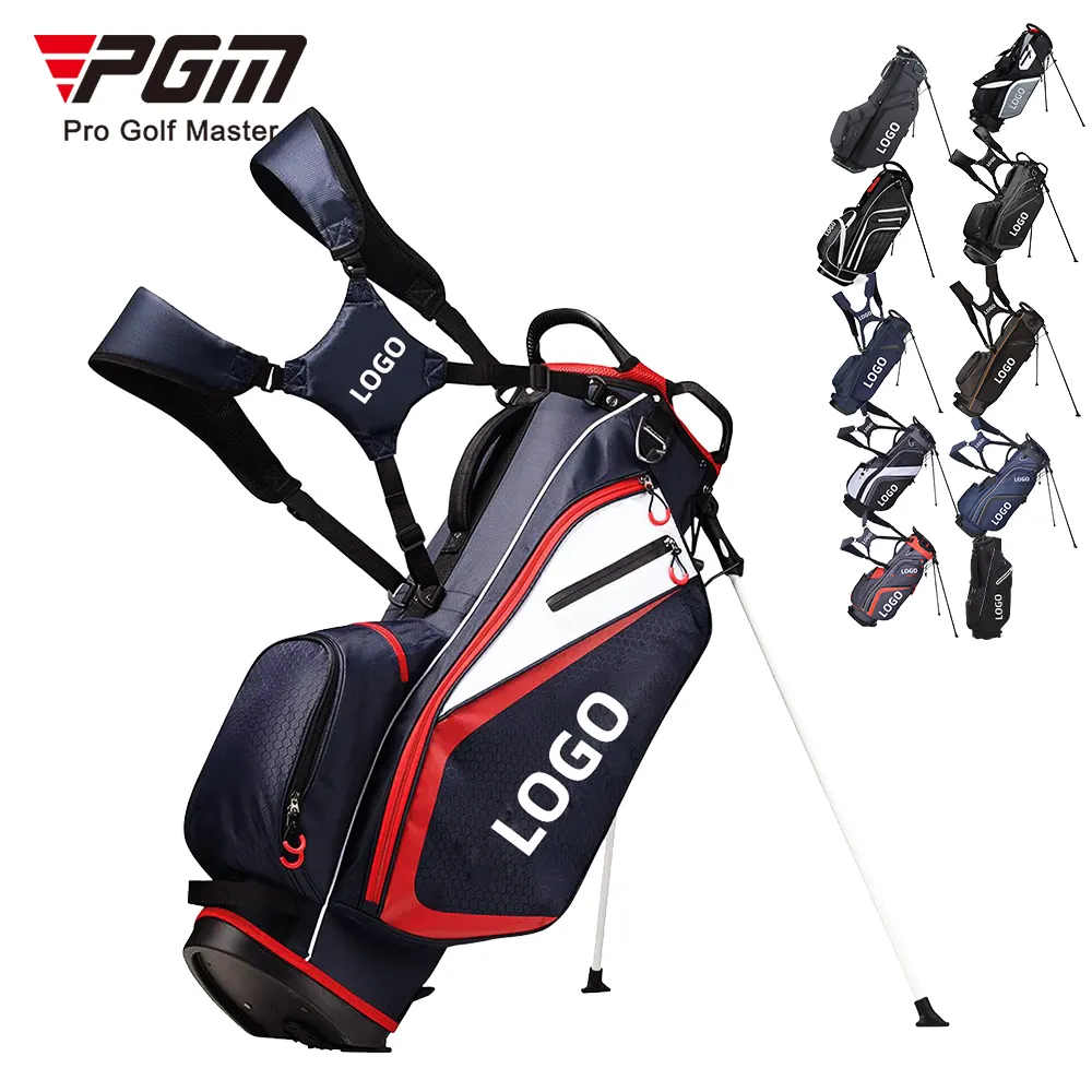 Pgm Zwart Luxe Golf Stand Bag Custom Logo Nylon Carry Golf Tassen Voor Mannen