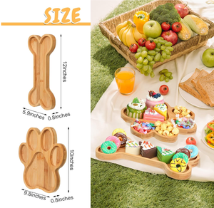 <span class=keywords><strong>Plateau</strong></span> à nourriture en bois en forme d'os pour fête, 2 pièces, <span class=keywords><strong>plateau</strong></span> à charcuterie pour chien, <span class=keywords><strong>plateau</strong></span> <span class=keywords><strong>de</strong></span> service en bambou avec 5 rainures - Product Image 5