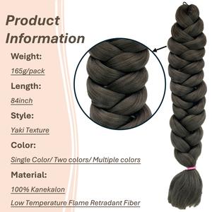 Cabello Sintético para Trenzas de Crochet JINRUILI <span class=keywords><strong>Kanekalon</strong></span> de Baja Temperatura Ignífugo Suave Fácil de Trenzar Cabello para Trenzas Jumbo 165g - Product Image 2