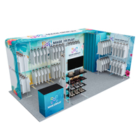 Stand d'exposition de vêtements personnalisé 10x20 pieds, structure en aluminium, stand de salon professionnel avec impression graphique sur tissu
