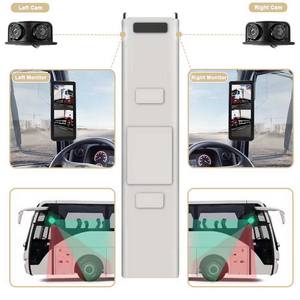 Caméra de recul latérale pour bus, camion, <span class=keywords><strong>camping</strong></span>-<span class=keywords><strong>car</strong></span>, double objectif, <span class=keywords><strong>rétroviseur</strong></span> électronique gauche/droite, vue de l'angle mort arrière, moniteur 10,36 pouces - Product Image 2