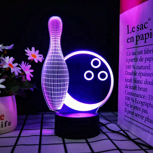 Acrylique 3D Football & Rugby LED Veilleuse 7 Couleurs Changeantes Chambre <span class=keywords><strong>Lampe</strong></span> <span class=keywords><strong>de</strong></span> <span class=keywords><strong>Chevet</strong></span> avec Alimentation Plug-In Cadeau pour Enfants - Product Image 4