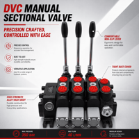 Vanne directionnelle sectionnelle manuelle DVC à 3 niveaux, commande hydraulique à distance, joystick sans fil, grue, excavatrice, longue portée 500 m, IP68