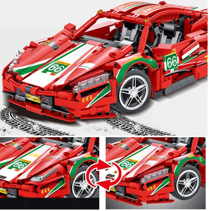 MORK 023002 MOC 1:14 Vitesse Feraried 458 Super Sport Voiture DIY Véhicule Modèle Meilleure Vente Briques Voiture Jouets Blocs de Construction Ensembles - Product Image 3
