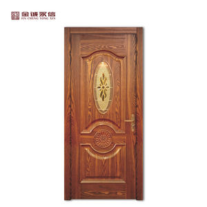 Porta Interna in Legno HDF dal Design Classico, Colore Marrone, Stampata e Sagomata, per Camere da Letto e Case - Product Image 1