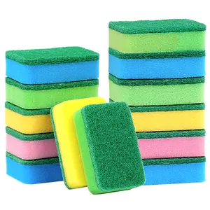 Factory Price Dish Pan Pot Washing Scrub Sponge Kitchen Thick Scrubber Pad Cleaning Scouring Sponge Pads Scourer Sponges