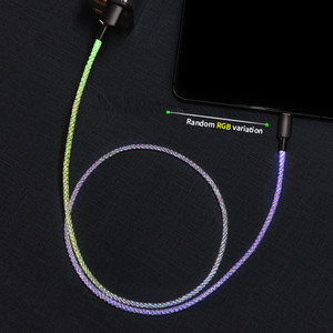 2022มาใหม่ RGB 6A <span class=keywords><strong>สาย</strong></span> USB C ประเภท C <span class=keywords><strong>สาย</strong></span>ชาร์จสว่างขึ้นนำ<span class=keywords><strong>สาย</strong></span>เคเบิลไหล - Product Image 2
