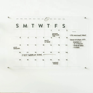 Calendario acrílico para calendario de pared de 16 "* 24", tablero acrílico grande para pared, tablero de borrado en seco transparente, planificador familiar de montaje en pared - Product Image 3