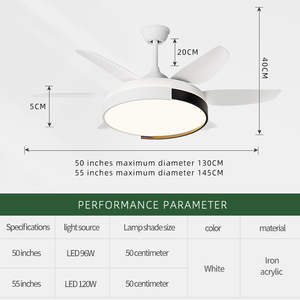 Modern LED Ceiling Light Fans Fan Home Office Dimmable Decorative <strong>Lamps</strong> <strong>Ventilated</strong> Silent Remote Control CRI 90 30000 Hours - Product Image 3