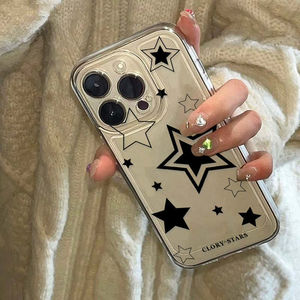 เคสโทรศัพท์สำหรับ iPhone 17 Pro Max แบบใสสีดำเรียบง่าย พร้อมลายดาวห้าแฉก ป้องกันการกระแทกแบบเต็มตัว - Product Image 6