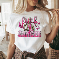 Cancer avec papillons transfert de chaleur DTF cancer du sein entendre presse vinyle fer sur la sensibilisation au cancer ruban rose impression conception