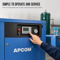 Compresseur d'air industriel rotatif silencieux APCOM Factory à faible bruit, 50HP 37kW, compresseur à vis