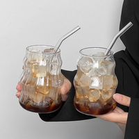 Gobelet à jus de fruits ou à café en verre à grain vertical monocouche MIXWARES
