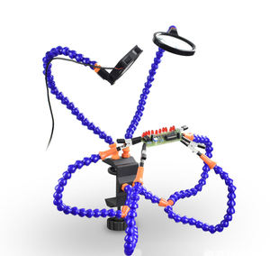 Lupa 3x con Lámpara y Ventilador, 6 Brazos Articulados, Clip <span class=keywords><strong>Auxiliar</strong></span> para Soldadura y Mantenimiento, Base con Clips - Product Image 5