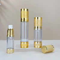 Flacon de sérum cosmétique 1oz 30ml 50ml 100ml, flacons pompe sans air en plastique doré pour emballages de luxe pour produits de beauté