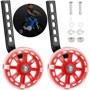 Ruedas de entrenamiento para bicicleta infantil de 12 pulgadas, color rosa, con luces intermitentes, rueda auxiliar de equilibrio, soporte de montaje, accesorios de plástico y metal para bicicleta - Product Image 2