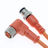 Connecteur circulaire M12 4-8 broches à angle droit surmoulé, câble de capteur industriel personnalisé